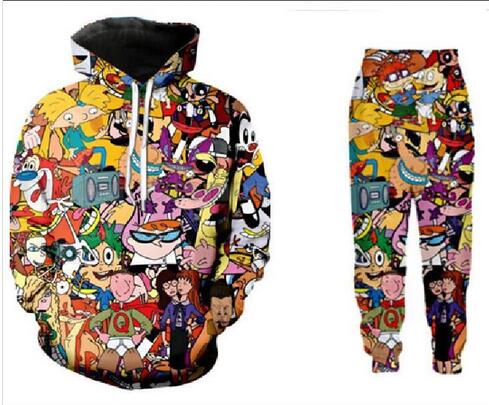 

New Fashion social style clothing Women/Mens 3D Print Halloween Cartoon Totally 90' Zipper/Zip-up Hoodies/Hooded Sweatshirts A044, Multi