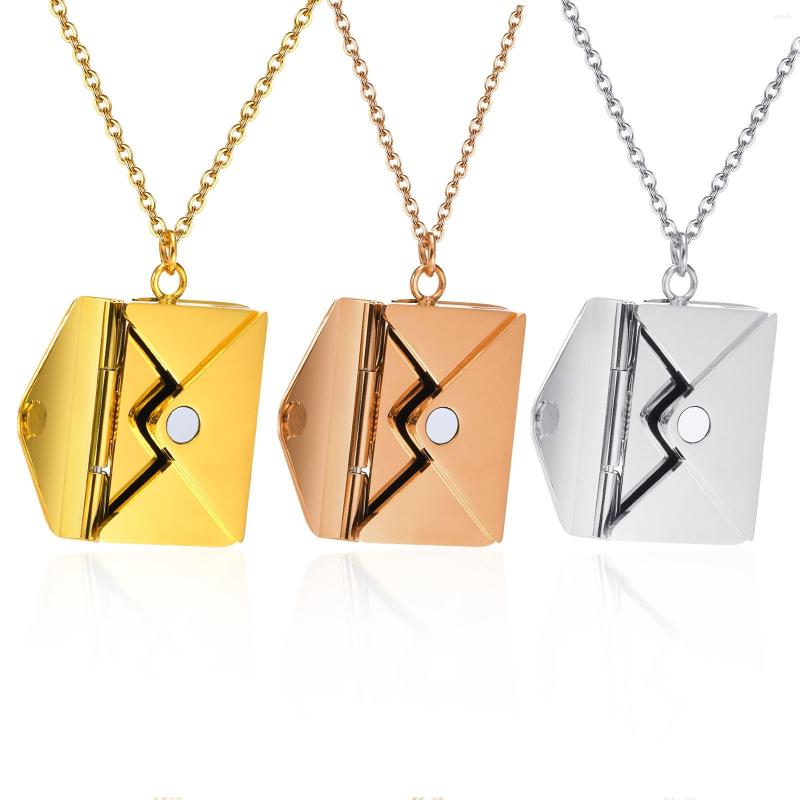 

Pendant Necklaces 2022 Fashion Email For Women Girls Keepsake Gifts Jewelry Gold Color Stainless Steel Envelope