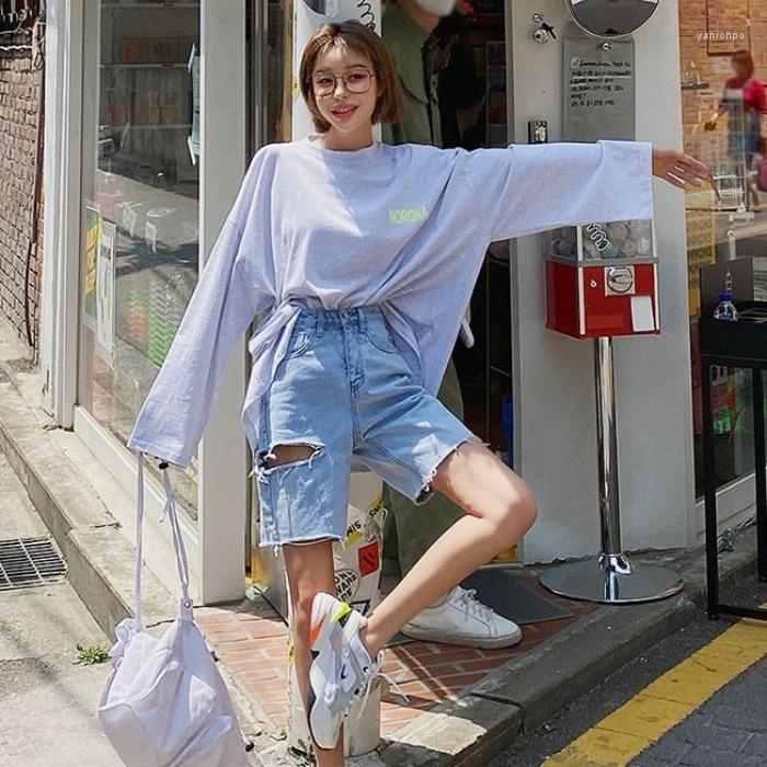 

Women' Shorts Women' Womens High Waisted Denim Loose Straight Hole Short Jeans Pants Pantalones Cortos De MujerWomen, Blue