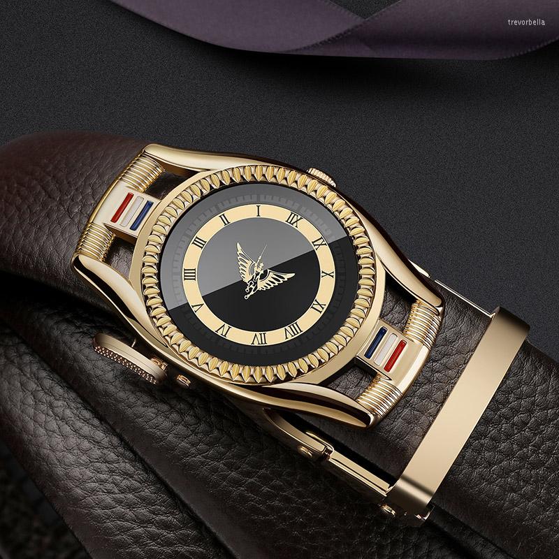 

Belts Leather Men's Belt Fashion Personalized Automatic Buckle Trouser Simple Business Pants, Silver