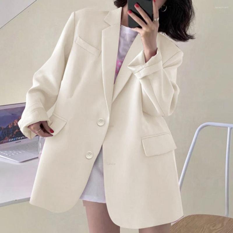 

Women's Suits Blazer Coat Basic Style Casual Long Sleeve Warm Autumn Office Notched Collar Lady Lapel Suit Jacket, Black