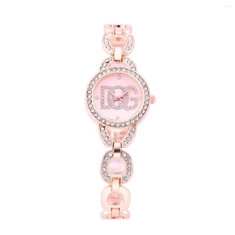 

Wristwatches Luxury DQG Women Watch Golden Skeleton Stainless Steel Diamond Waterproof Quartz Ladies Bracelet Montre Femme, Silver
