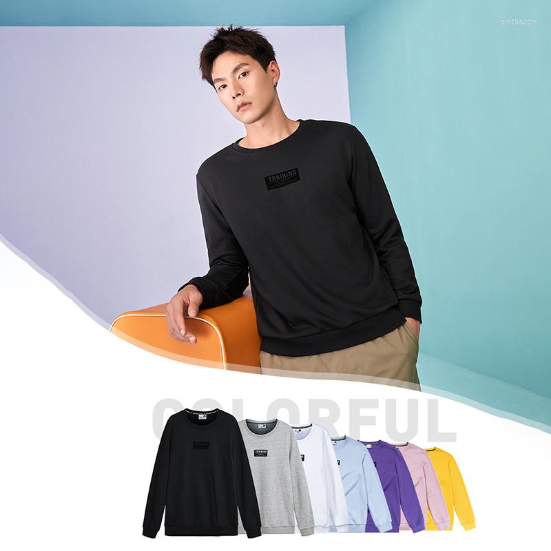 

Gym Clothing QIAODAN Sweatshirts For Men 2022 Autumn Fashion Casual Commuter Solid Cotton Soft Loose Pullover Tops XWD3391330A, Black