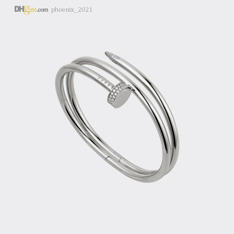

Mens Bangle Nail Bracelet Women Designer Bracelets Silver Bracelet Diamond 2.0 Luxury Jewelry Titanium Steel Gold-Plated Never Fade Not Allergic 21621802
