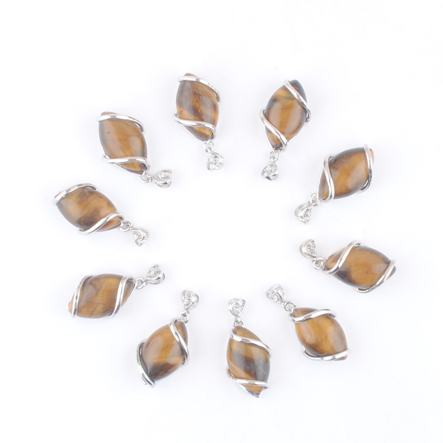 

Natural Tigers Eye Stone Pendants Beads Horse Eye Shape Women Men Jewelry Fashion Assorted N3247