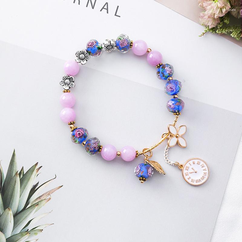 

Bangle Fresh And Simple Multi-color Bracelet Bohemian Wind Natural Crystal Glass Retro Trend Jewelry