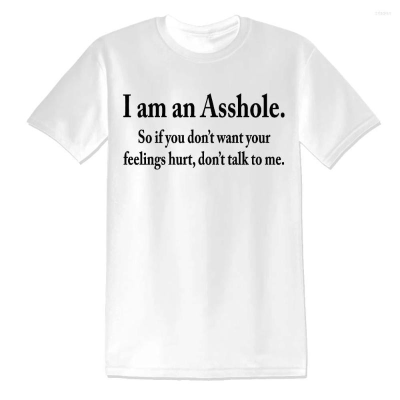 

Men' T Shirts I Am An Asshole T-Shirts Conventional Size Man Graphic Bottoming T-shirt, Black