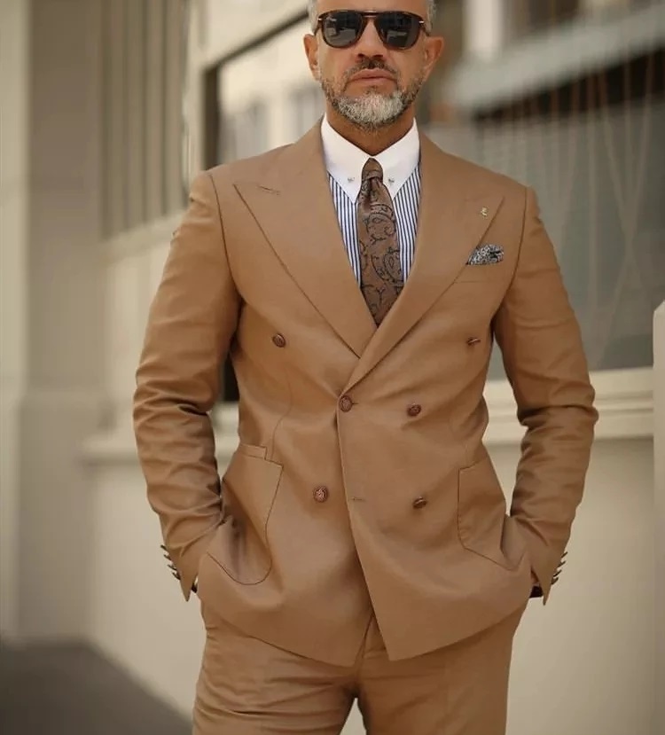 

New Fashion Arrival Double Breasted Men Suits Costume Homme Prom Slim Fit Tuxedo Wedding Groom Terno Masculino Blazer 2 Pieces, Same as image