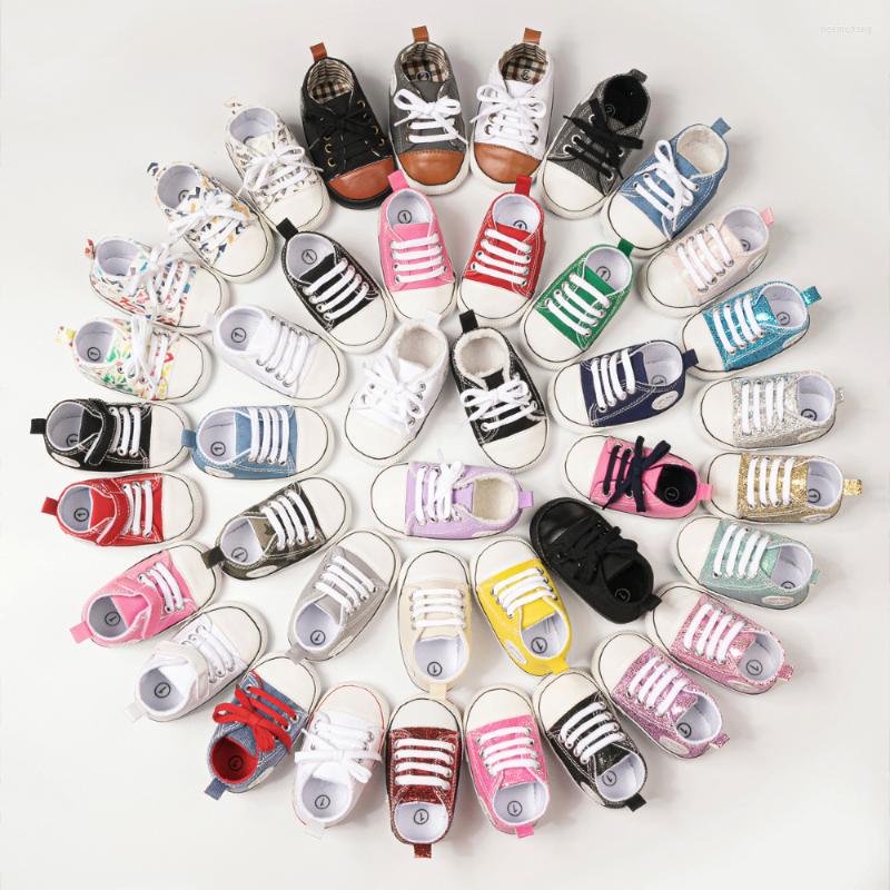 

First Walkers Baby Shoes Boy Girl Star Flash Canvas Sneakers Multicolor Anti-Slip Sole Born Infant Toddler Casual Crib, Pink new