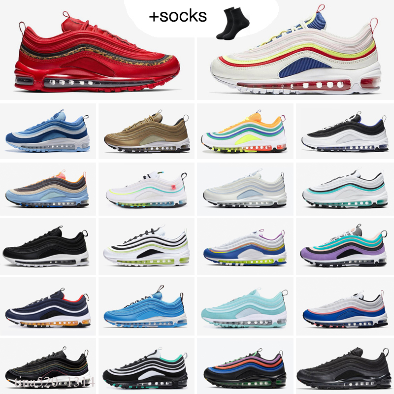 

Slippers 97 OG Running Shoes Mens Womens MSCHF x INRI Jesus Sean Wotherspoon 97s Triple black UNDEFEATED UNDFTD Silver Bullet White Gum Woven Good Sneakers Trainers, # 3