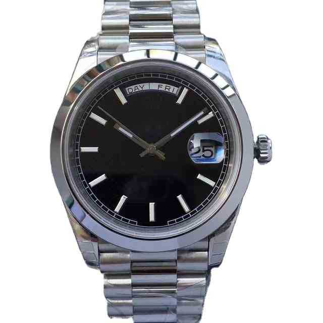 

41mm Automatic Mechanical Mens Sports Watch Black White Dial Sapphire Glass Watches Stainless Steel