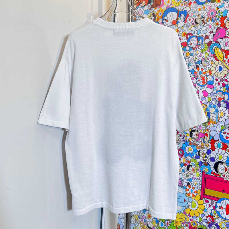 

Mens t shirt designer short sleeve round neck printed polar style summer street cotton pullover T-shirt usa size 758, White