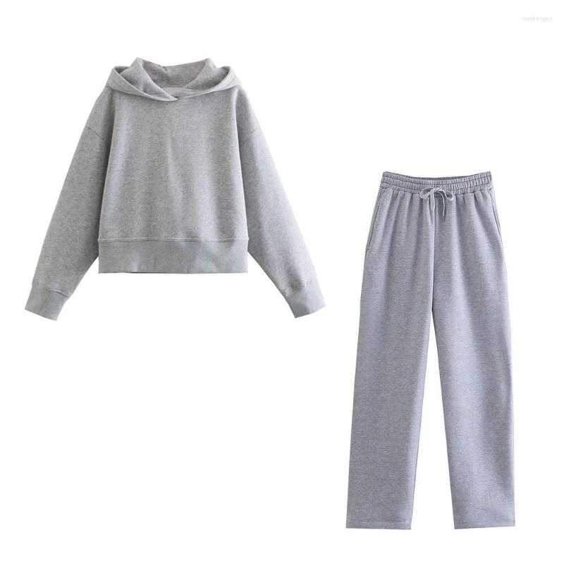 

Women' Two Piece Pants Huaxiafan Women Fashion Autumn Winter Tracksuit Set Fleece Sweatshirt Hooded Loose Ribbed Hoodies Warm Sportswear, Beige