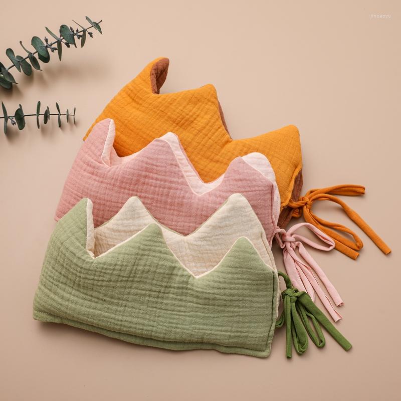 

Hair Accessories Baby Cotton Cloth Crown Hat Soft Pure Born Headwear Infant Pography Props Headband Boys Girls Birthday Cap Gifts, Green