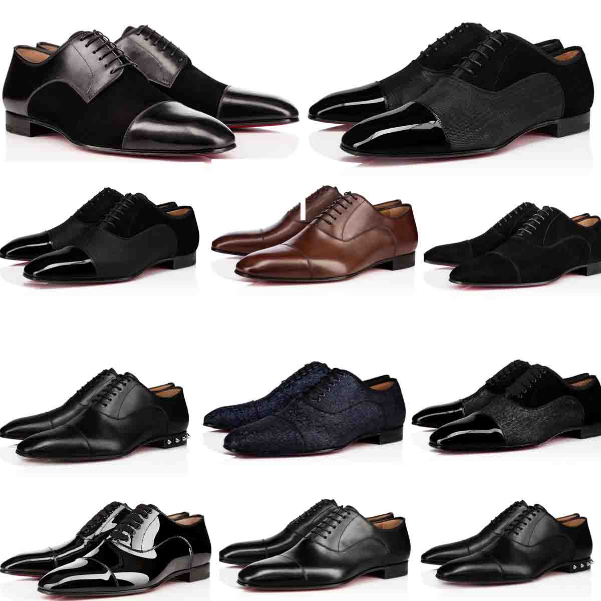 

Business black calf leather dress shoes reds sole oxford shoe men's loafers slip on so greggo low heel wedding party flats lace up