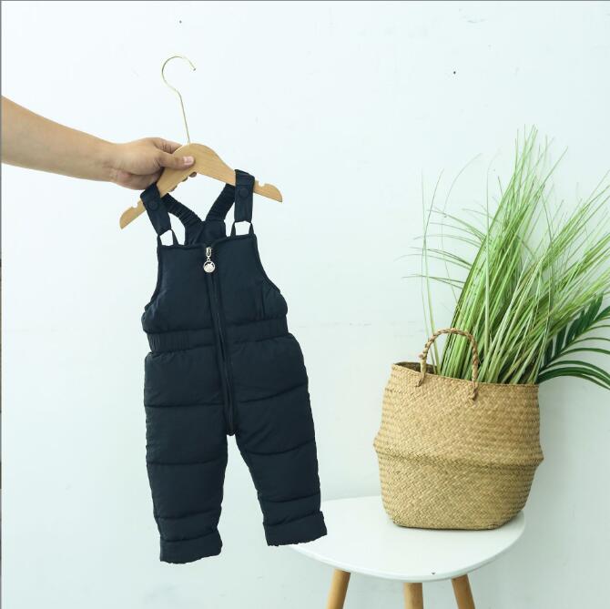 

2022 Korean Overalls Version Children's Down Cotton Trousers Suspenders For Autumn And Winter Wear One-Piece Baby Clothes For Children, Pink