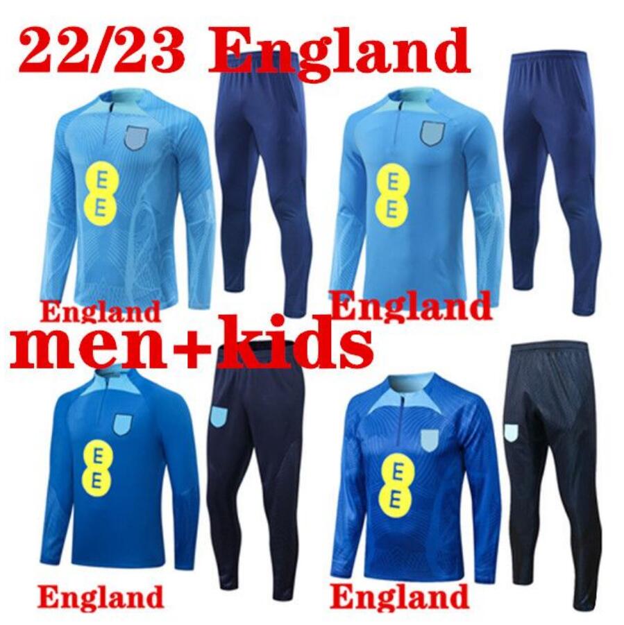 

23 ENGLAND tracksuit soccer jersey training suit KANE STERLING RASHFORD SANCHO GREALISH 22 23 men kids national ENGLAND football sets uniform, Blue