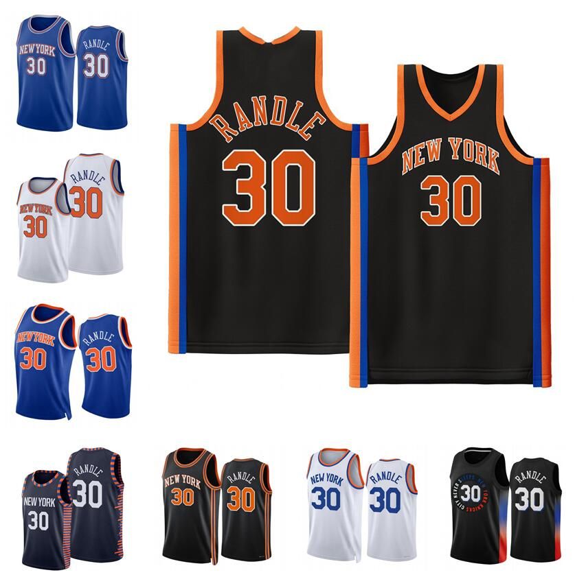 

CUSTOM custom Basketball Jerseys Julius Randle 2022-23 season white black city Men Women Youth jersey, With logo