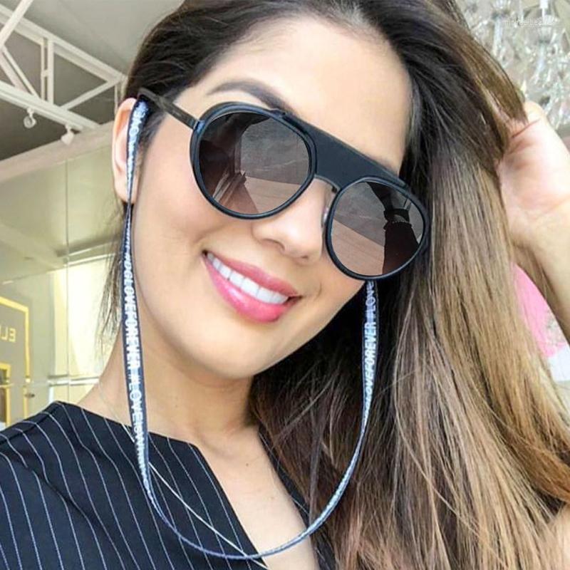 

Sunglasses 2022 Fashion Big Round Women Brand Designer Vintage Black Sun Glasses Female Summer Driving Shades