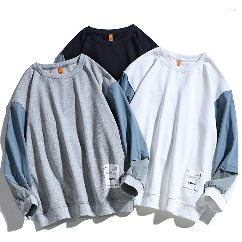 

Men' Hoodies Men Sweatshirts 2022 Spring And Autumn Male Pullover Loose Teenager Boys Patchwork Korean Style Plus Size 4XL 5XL H88, Black