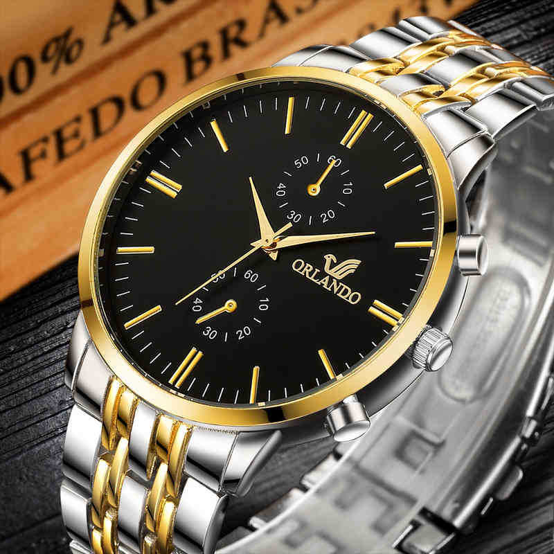 

Watches Glasses New Men's Wrist Luxury Brand Orlando Mens Quartz Men Business Male Clock Gentlemen Casual Fashion Wristwatch Hot, Photo color 2