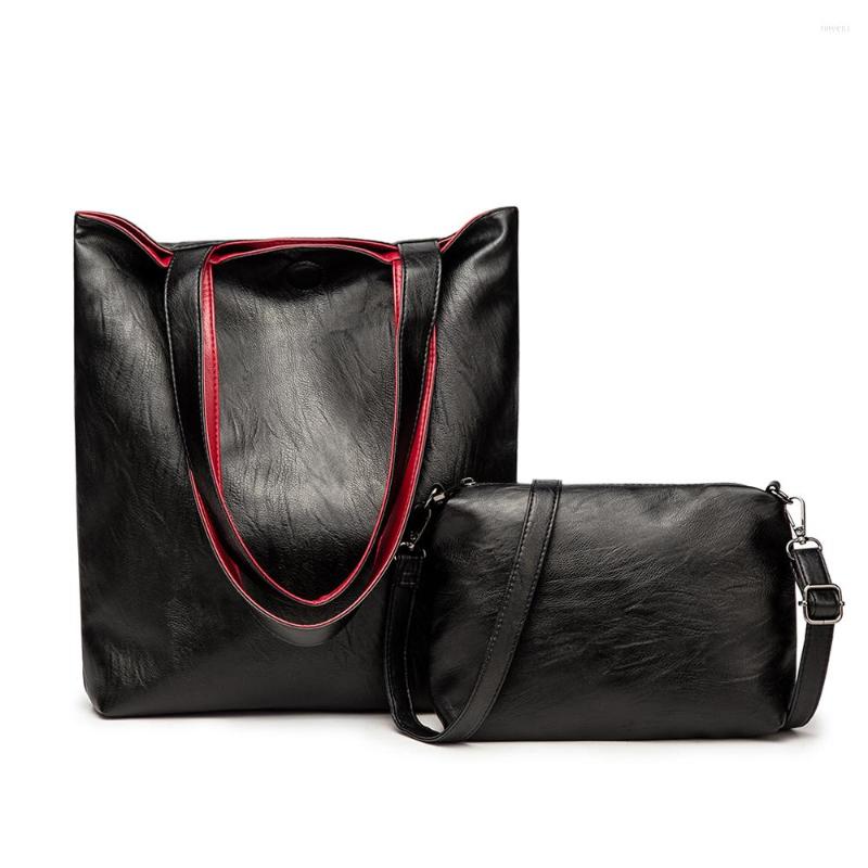 

Evening Bags HIMUNU Shoulder For Women Purses And Handbags Female Large Tote Set Soft Waterproof Ladies School Travel 2022, Black