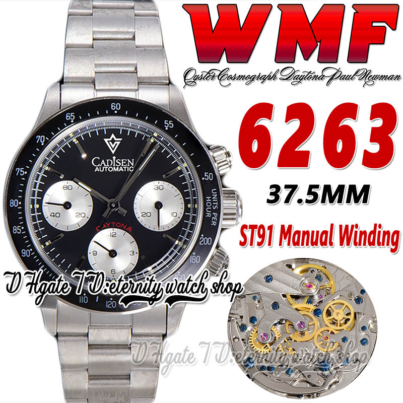 

Paul Newman ST91 Manual Winding Chronograph Mens Watch WMF wm6263 1967 Rare Vintage Black Dial Silver Subdial OysterSteel Bracelet Super Edition eternity Watches, Watch waterproof cost