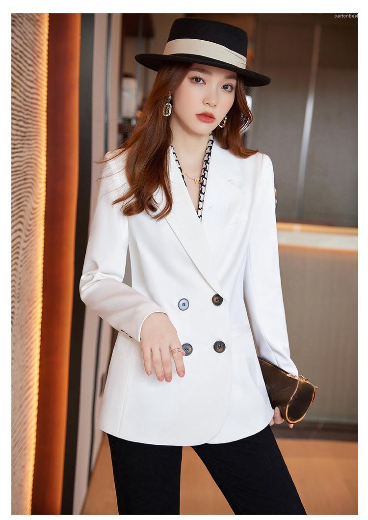 

Women's Suits Double Breasted Suit Jacket Women's Office Korean Style Casual Loose Back Split Small Top 2022 Blazer Plus, Blue suit coat
