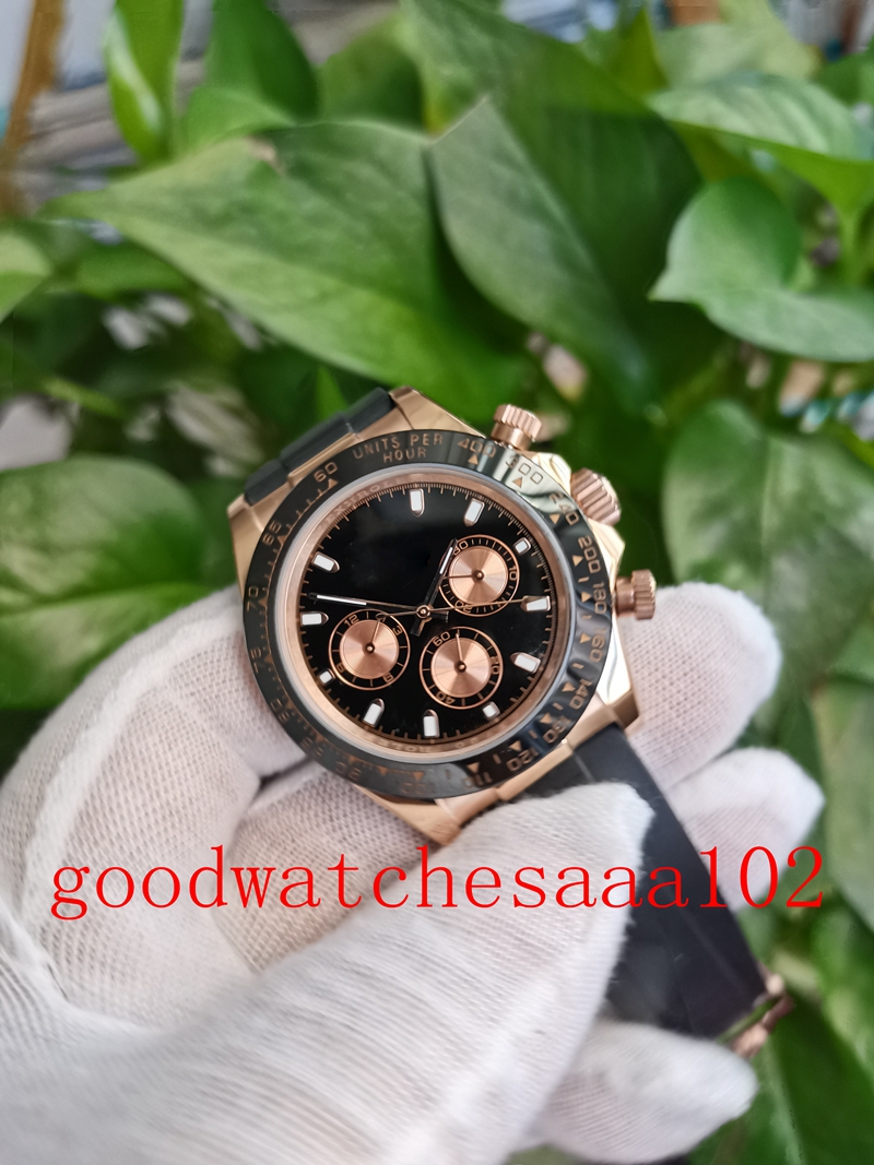 

bp new version Men's Fashion Wristwatches 18K Yellow Gold 40mm Black Dial 116518LN-0039 116518LN Automatic Chronograph 7750 Movement Rubber Strap Bands Men's Watches, White