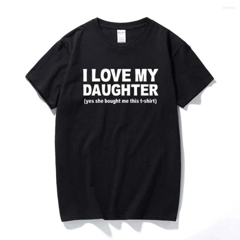

Men's T Shirts I Love My Daughter Funny Hip Hop Graphic Tops Shirt, White