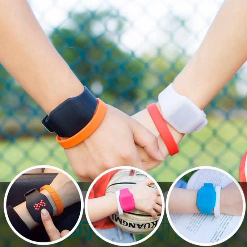 

Wristwatches Geometric Square Electronic Watch Unisex Fashion Touch Screen Birthday Gift, White