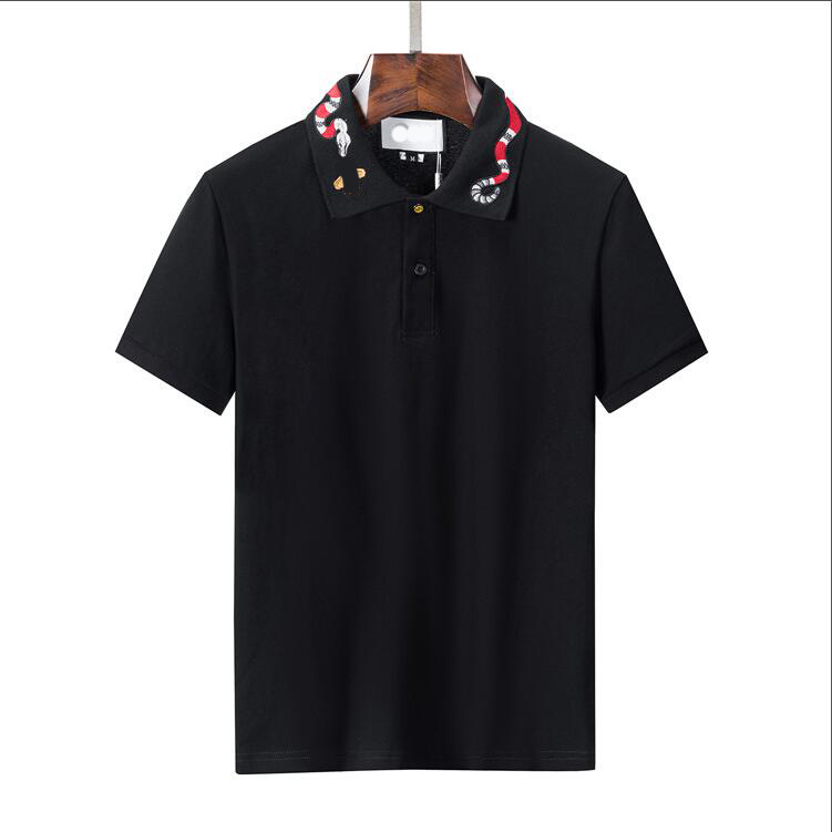 

Fashion polo man mens polos poloshirt Top Tee Short sleeve T-Shirts designer Loose Tees casual black white t shirt luxe plain t shirts for men M-3XL#375