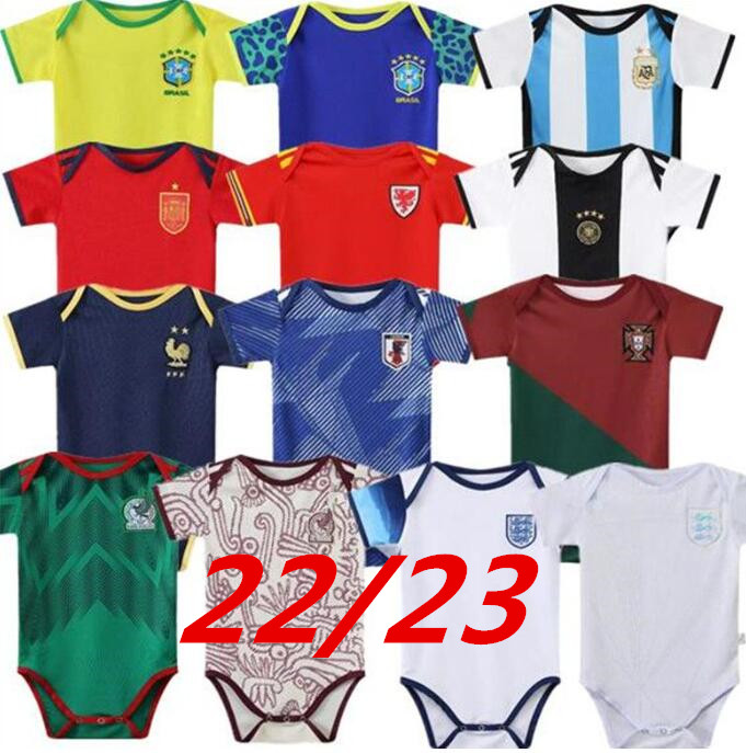 

2022 Spain Baby Soccer Jersey 22 23 bRAZILS Argentinas Mexicos Home Football Kids Kit 9-18 Months Shirt 999, Red