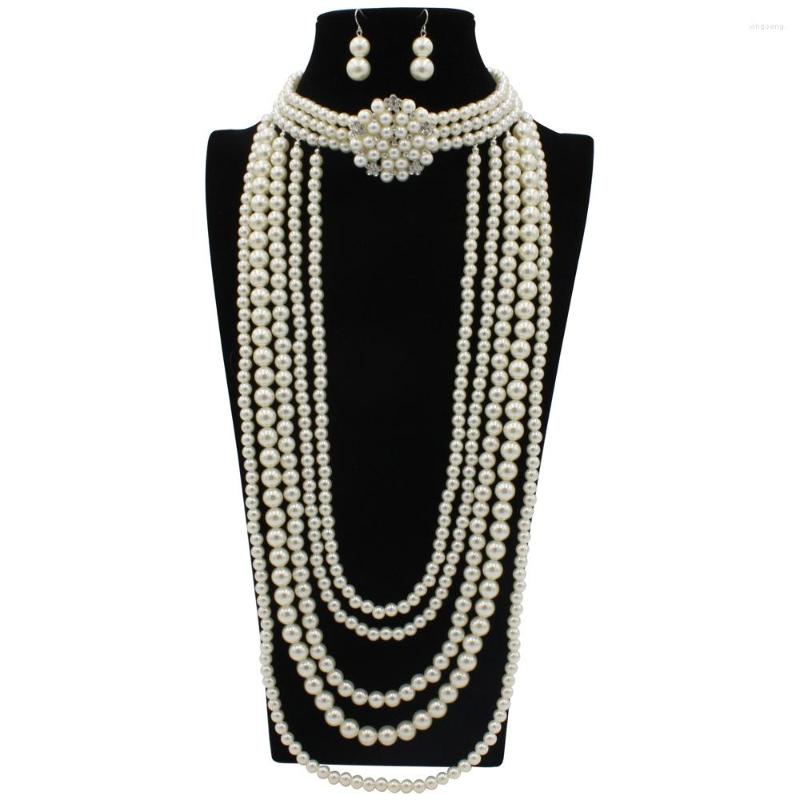 

Chains Necklace For Women Accessories Long Sweater Chain Earrings Jewelry Sets CHD20823