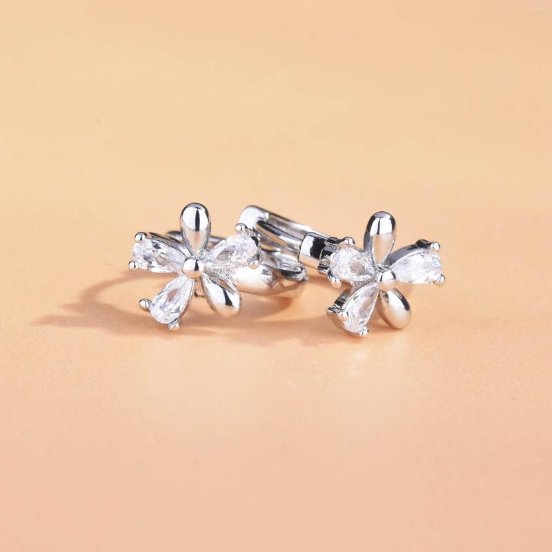 

Hoop Earrings Foydjew 2022 Trend 925 Silver Needle Stud Zircon Small Flower Earring Fashion Korean Ear Accessories For Women