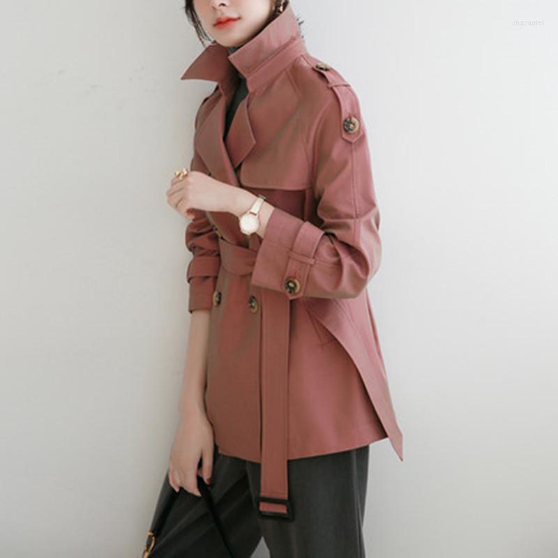 

Women' Trench Coats 2022 Autumn And Winter Style Windbreaker Woman Short Section Small Jacket Medium Long Female Korea Edition Win, Gray