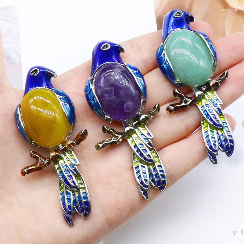 

Pendant Necklaces Big Bird Necklace Christmas Gifts Natural Gems Stone Shell Amethysts Agates Lapis Quartz Crystal Reiki Healing