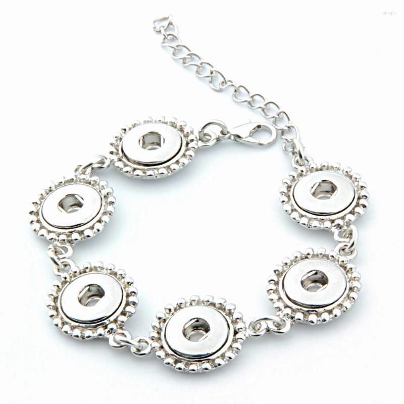 

Charm Bracelets 6 Buttons Vintage Bracelet For Women 12mm Metal Snap Button Jewelry Arm Cuff One Direction Stering 040711