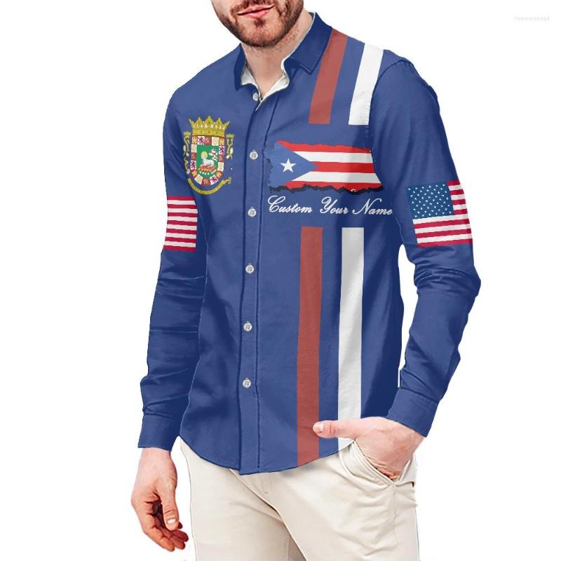 

Men's Casual Shirts Design Blue Large Size Men's Shirt Puerto Islands Print Spring Long Sleeves Lapel Clothing Suitable ForAny Occasion, Zsn870418009f70