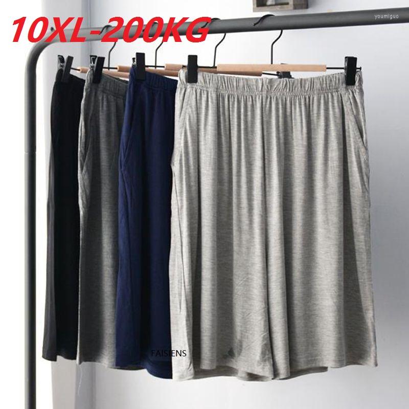 

Men's Sleepwear Plus Size 10XL 200KG Men Shorts Loose Casual Summer Modal Home Large Sleep Pants Stretch Comfortable, Black