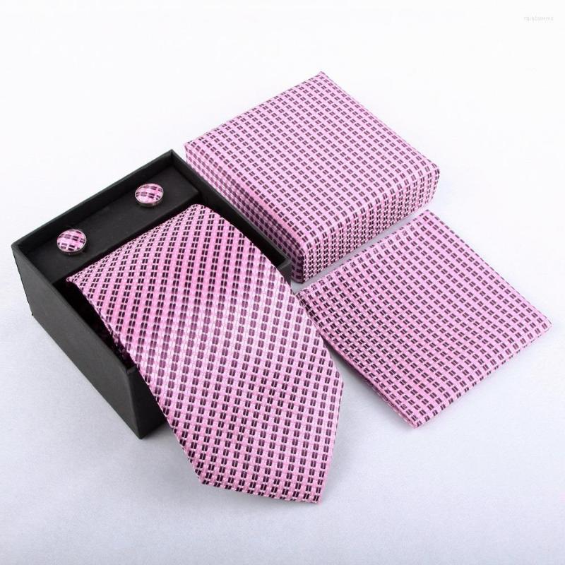 

Bow Ties HOOYI 2022 Neck Tie Set Floral For Men Handkerchief Necktie Cufflinks Dot Gift Box Wedding Pocket Squares Plaid