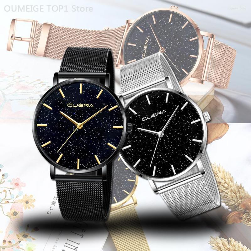 

Wristwatches Women Watches Black Starry Sky Dial Luxury Ly Design Top Brand Gold Wrsitwatch Ladies Quartz Bracelet Girls Clock, Silver black