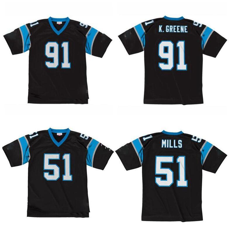 

CUSTOM custom Stitched football Jersey 91 Kevin Greene 51 Sam Mills 1996 Mitchell & Ness retro Rugby jerseys Men Women Youth S-6XL, Stitched jersey