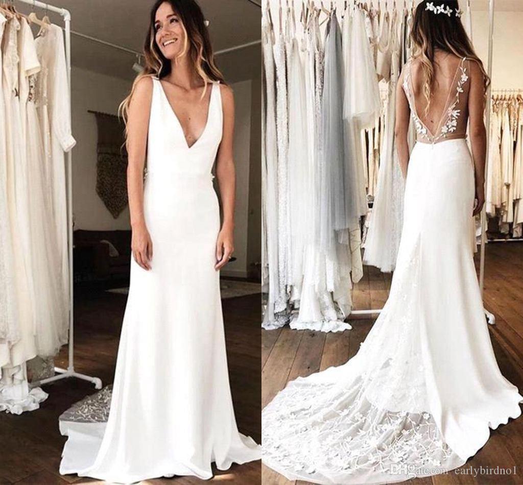 

2023 Boho Mermaid Wedding Dresses Bridal Gown Deep V Neck Back Straps Lace Applique Satin Custom Made Beach Country Plus Size vestido de novia, Red
