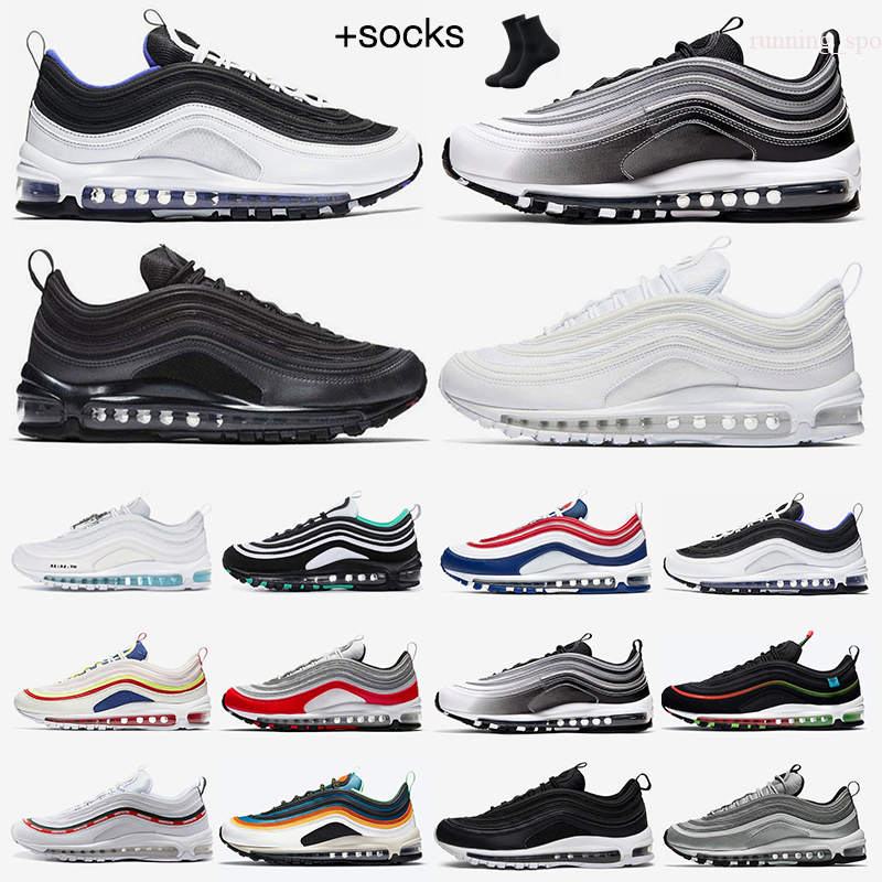 

97 Running Shoes Men Women Casual Sean Wotherspoon 97s Triple Black White Silver Bullet Gold South Beach Ghost Mens Trainers Sports Sneakers, Color 40