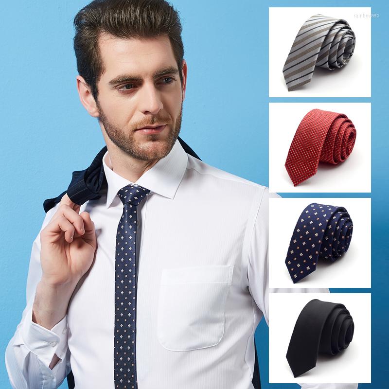

Bow Ties High Quality 2022 Silk Wedding For Men Tie Slim 5cm Necktie Designers Brand 2.36 Inches Solid Neck With Gift Box