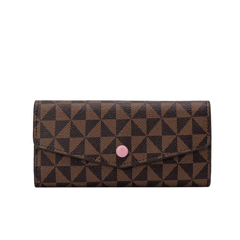 

Wallet Long Female Version Multi-card Position Presbyopia tri-fold Multi-function Coin Purse 221030, Brown