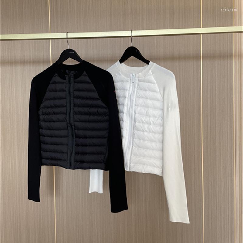 

Women' Knits Women Fashion Knitted Jackets Solid Color Wool And Down Part Patchwork Cardigan Coats Casual Autumn Clothes, Black