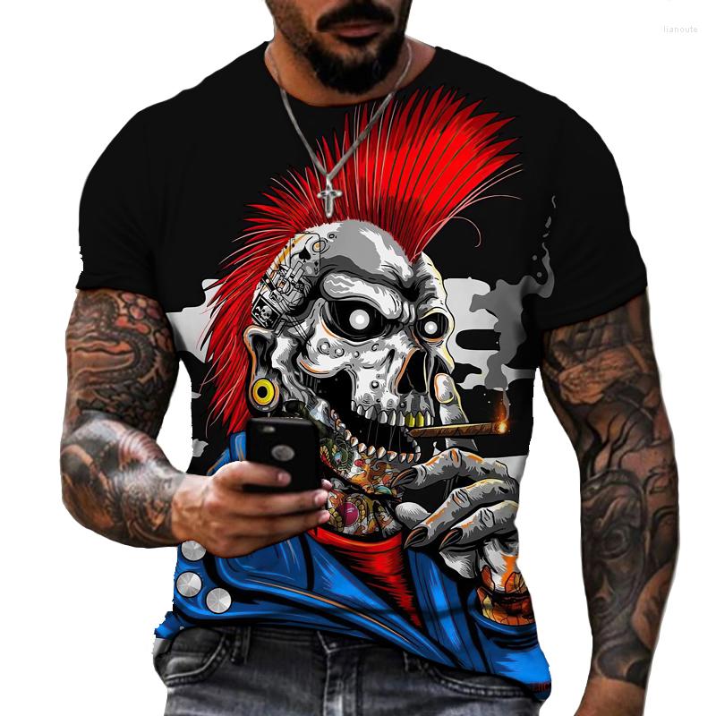 

Men' T Shirts KYCK Brand Summer Short Sleeve Horror Smoking 3d Printing T-shirt Cool Fashion Streetwear Size 6XL, Lhc-1463