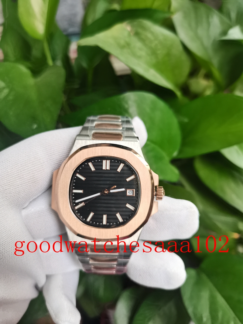 

u1 new version Men's Watches 40mm 5711 White Dial Automatic Mechanical Transparent ETA Movement Two Tone Gold Stainless Steel bracelet Men's Fashion Wristwatches